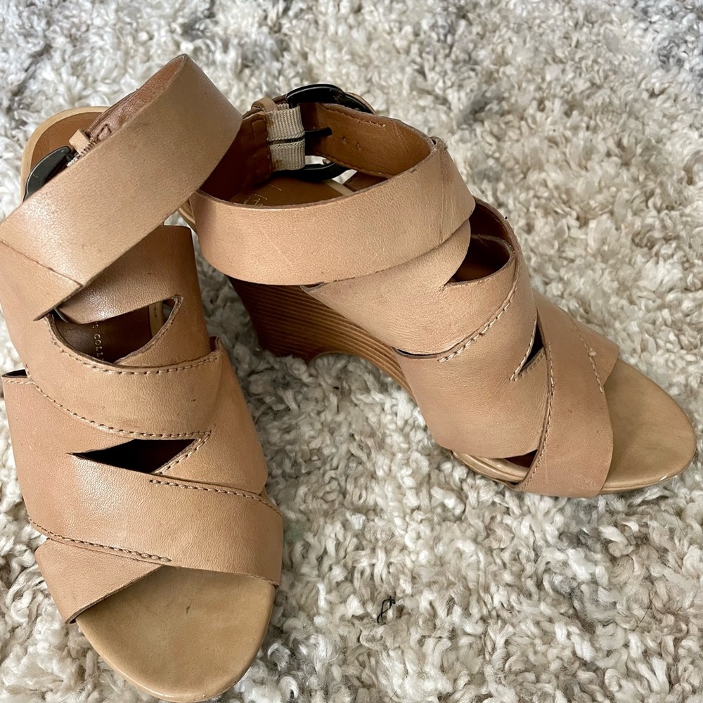 Franco Sarto Naomi portrait wedge wrap sandals